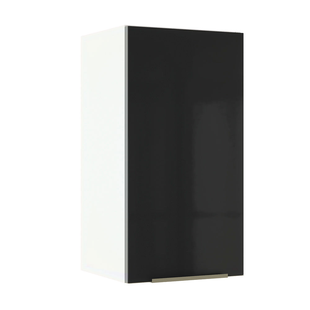 Image of Armário Aéreo Madesa Lux 35 cm 1 Porta Branco/Preto